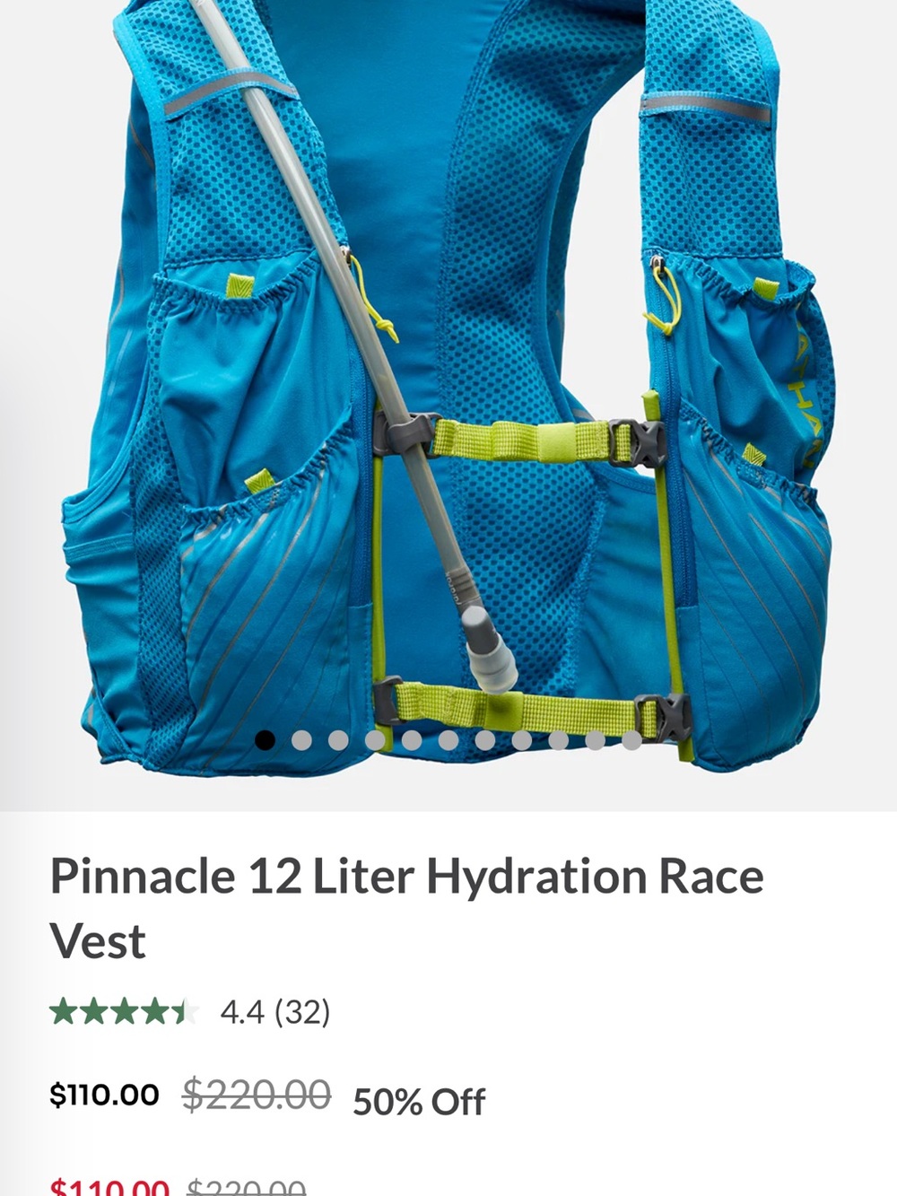 Pinnacle 12 Liter Hydration Race Vest - Blue